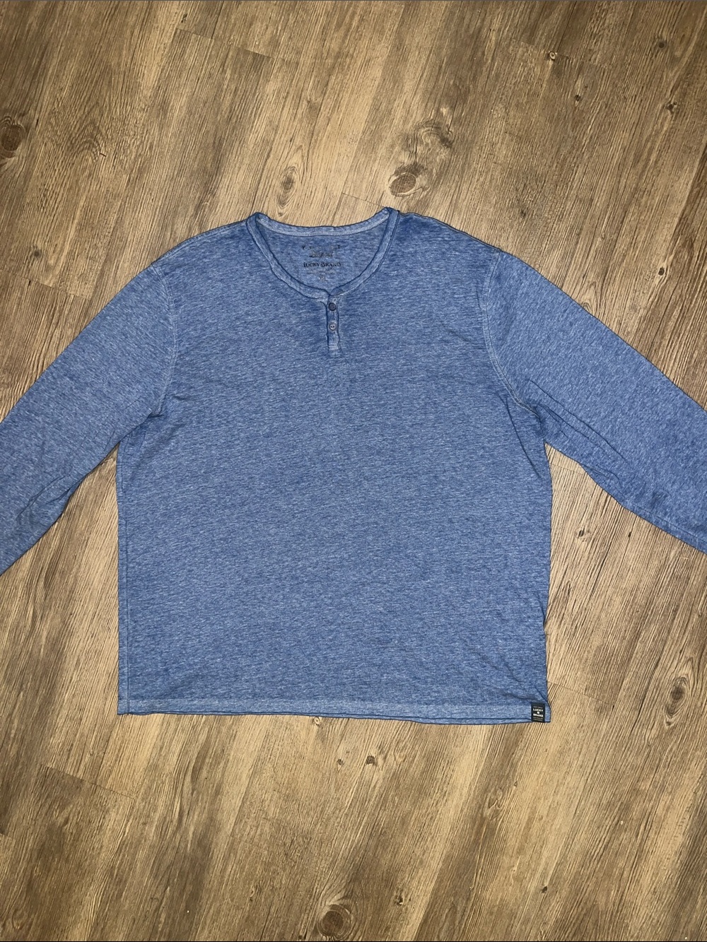 LUCKY BRAND Heather Blue Long-Sleeve Henley
